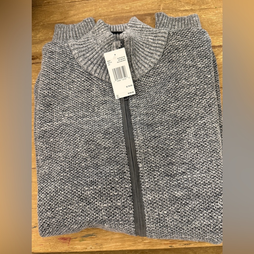 Buffalo David Bitton Men's Gray Zip-Up Sweater